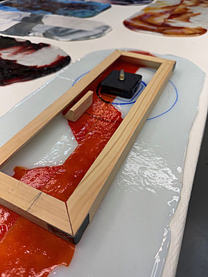 Red Glass Clock